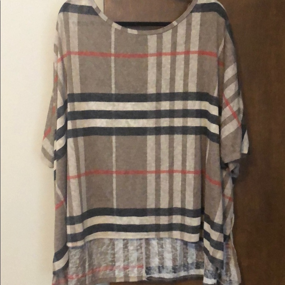Andree by unit plaid knot top new 3x
